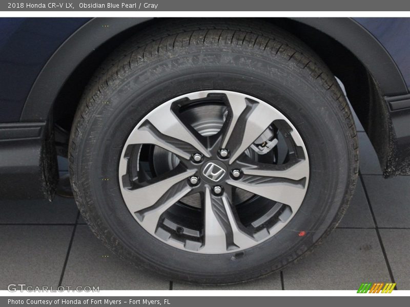 Obsidian Blue Pearl / Gray 2018 Honda CR-V LX
