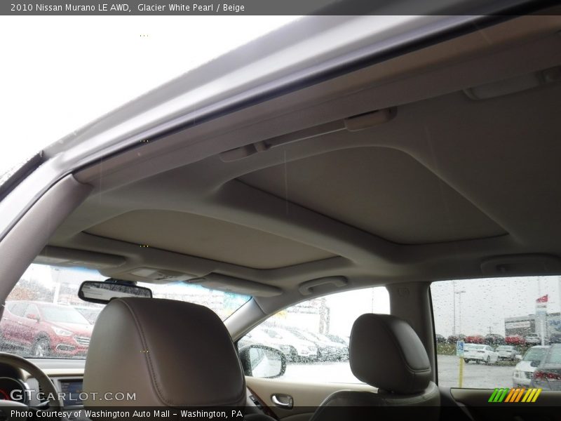 Glacier White Pearl / Beige 2010 Nissan Murano LE AWD