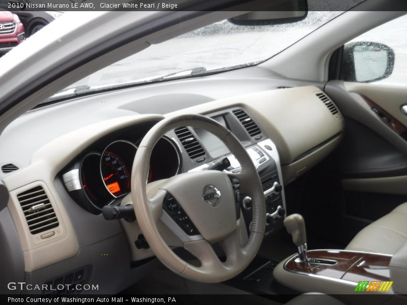 Glacier White Pearl / Beige 2010 Nissan Murano LE AWD