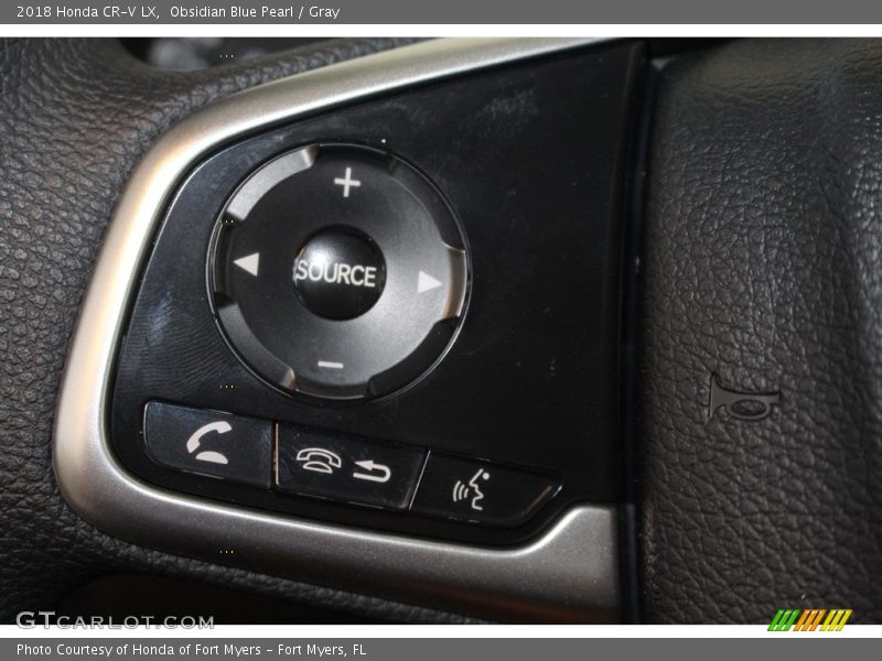 Obsidian Blue Pearl / Gray 2018 Honda CR-V LX