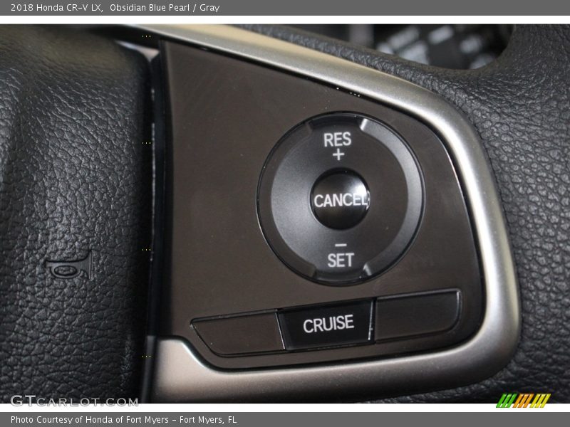 Obsidian Blue Pearl / Gray 2018 Honda CR-V LX