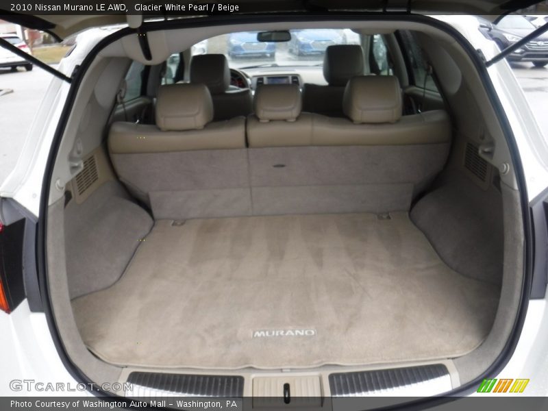 Glacier White Pearl / Beige 2010 Nissan Murano LE AWD