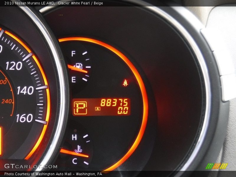 Glacier White Pearl / Beige 2010 Nissan Murano LE AWD