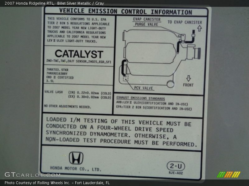 Billet Silver Metallic / Gray 2007 Honda Ridgeline RTL