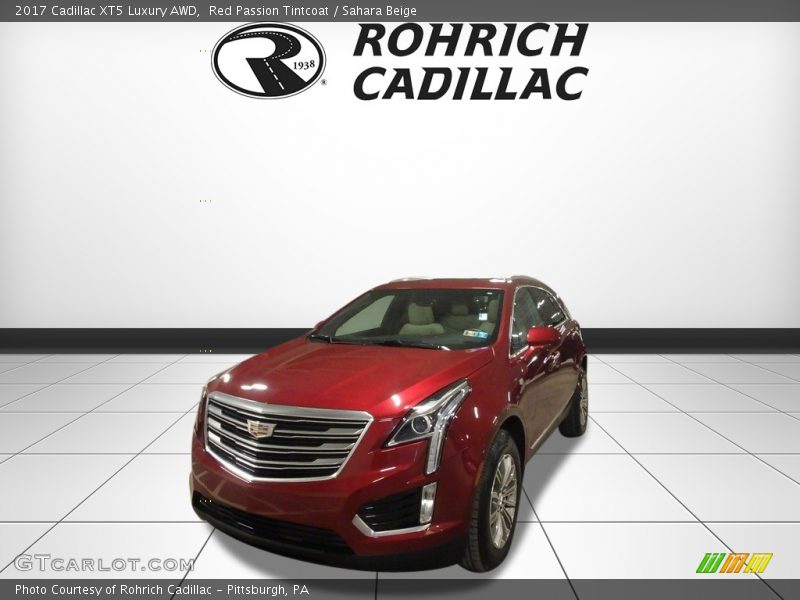 Red Passion Tintcoat / Sahara Beige 2017 Cadillac XT5 Luxury AWD