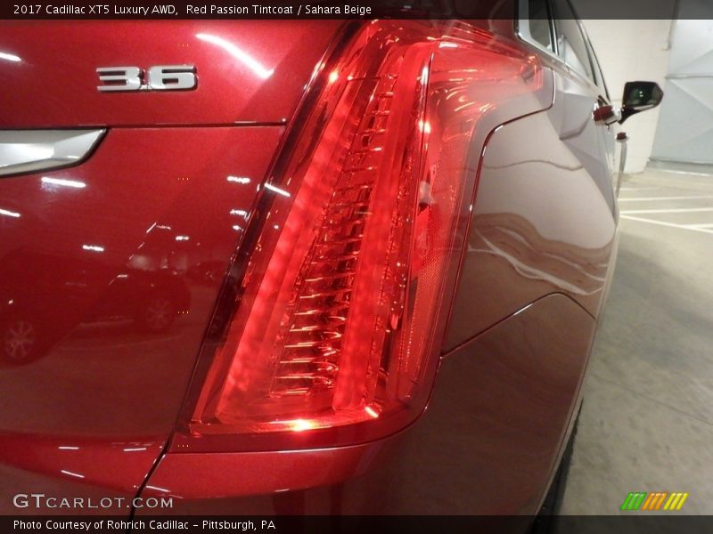 Red Passion Tintcoat / Sahara Beige 2017 Cadillac XT5 Luxury AWD