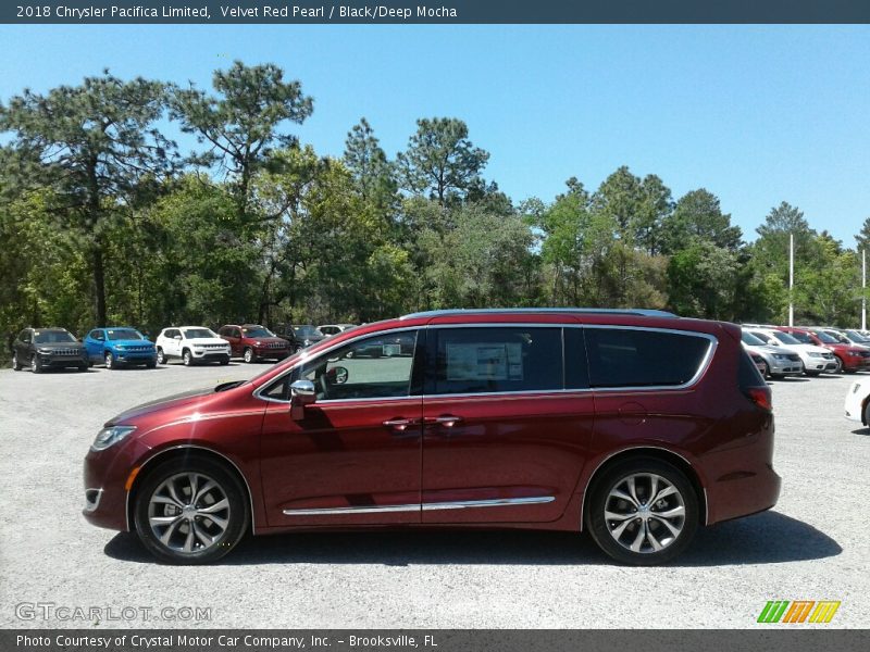 Velvet Red Pearl / Black/Deep Mocha 2018 Chrysler Pacifica Limited