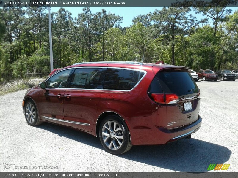 Velvet Red Pearl / Black/Deep Mocha 2018 Chrysler Pacifica Limited