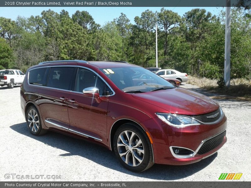 Velvet Red Pearl / Black/Deep Mocha 2018 Chrysler Pacifica Limited