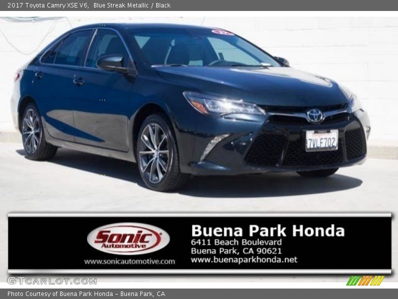 Blue Streak Metallic / Black 2017 Toyota Camry XSE V6
