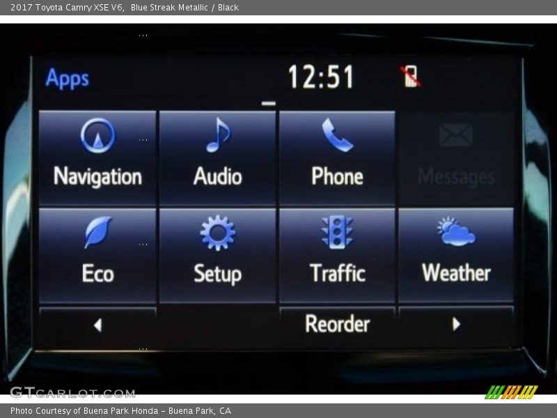 Blue Streak Metallic / Black 2017 Toyota Camry XSE V6