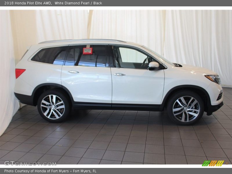 White Diamond Pearl / Black 2018 Honda Pilot Elite AWD