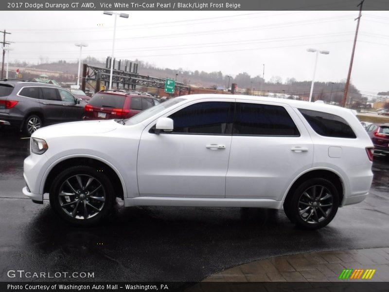 Vice White Tri-Coat Pearl / Black/Light Frost Beige 2017 Dodge Durango GT AWD