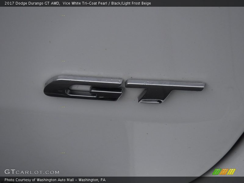 Vice White Tri-Coat Pearl / Black/Light Frost Beige 2017 Dodge Durango GT AWD