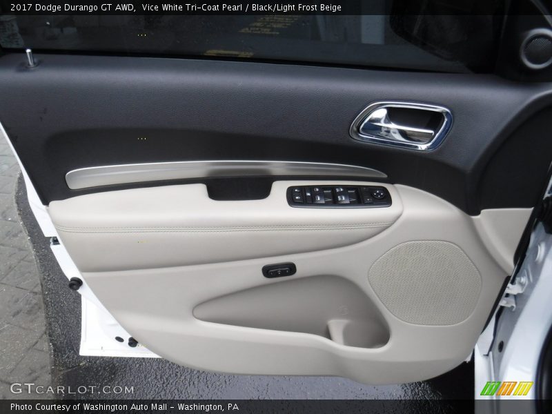 Vice White Tri-Coat Pearl / Black/Light Frost Beige 2017 Dodge Durango GT AWD