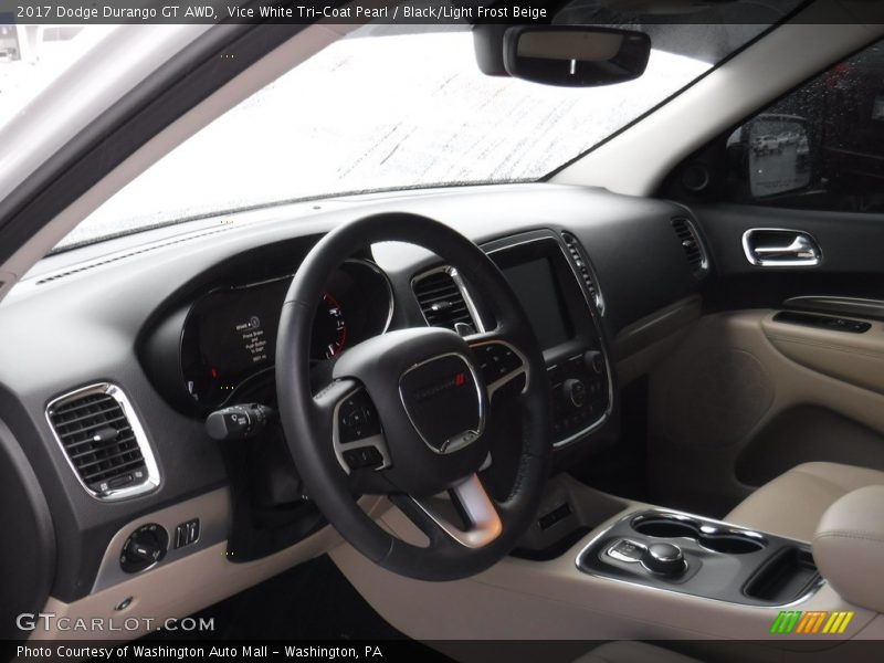 Vice White Tri-Coat Pearl / Black/Light Frost Beige 2017 Dodge Durango GT AWD