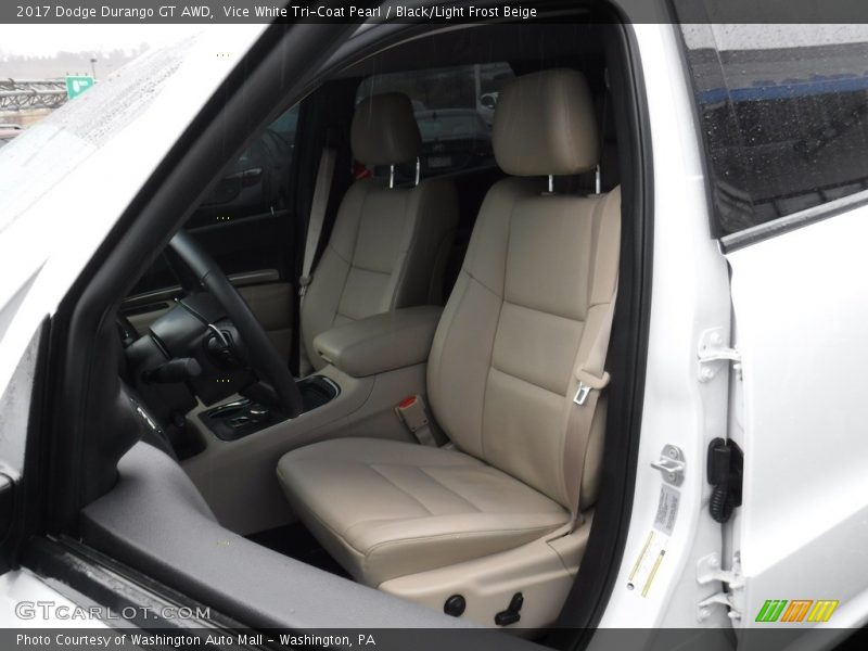 Vice White Tri-Coat Pearl / Black/Light Frost Beige 2017 Dodge Durango GT AWD