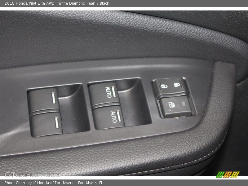 White Diamond Pearl / Black 2018 Honda Pilot Elite AWD