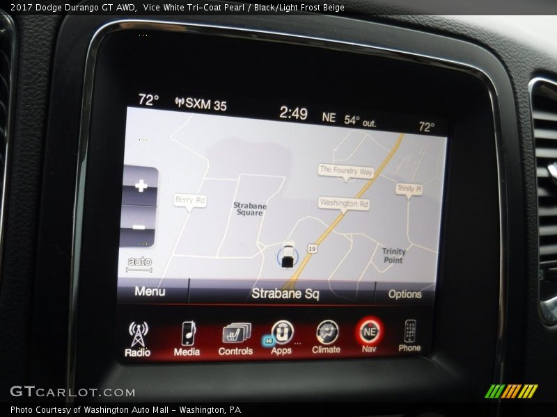 Vice White Tri-Coat Pearl / Black/Light Frost Beige 2017 Dodge Durango GT AWD