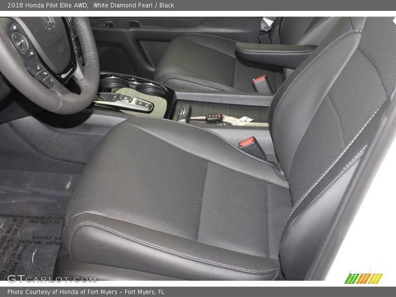 White Diamond Pearl / Black 2018 Honda Pilot Elite AWD