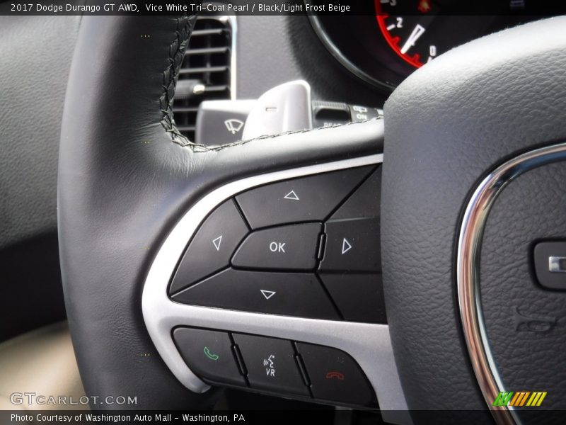 Vice White Tri-Coat Pearl / Black/Light Frost Beige 2017 Dodge Durango GT AWD