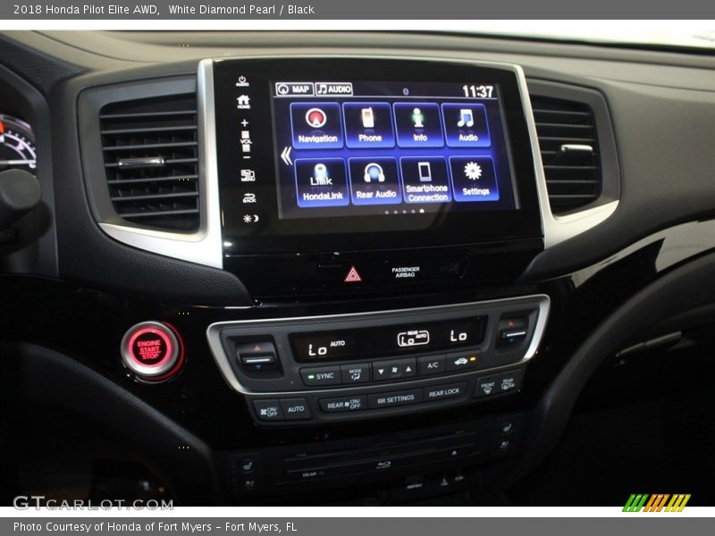 White Diamond Pearl / Black 2018 Honda Pilot Elite AWD