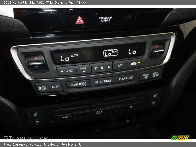 White Diamond Pearl / Black 2018 Honda Pilot Elite AWD