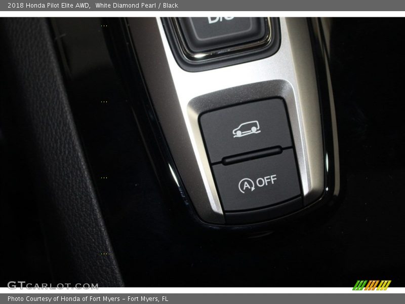 White Diamond Pearl / Black 2018 Honda Pilot Elite AWD