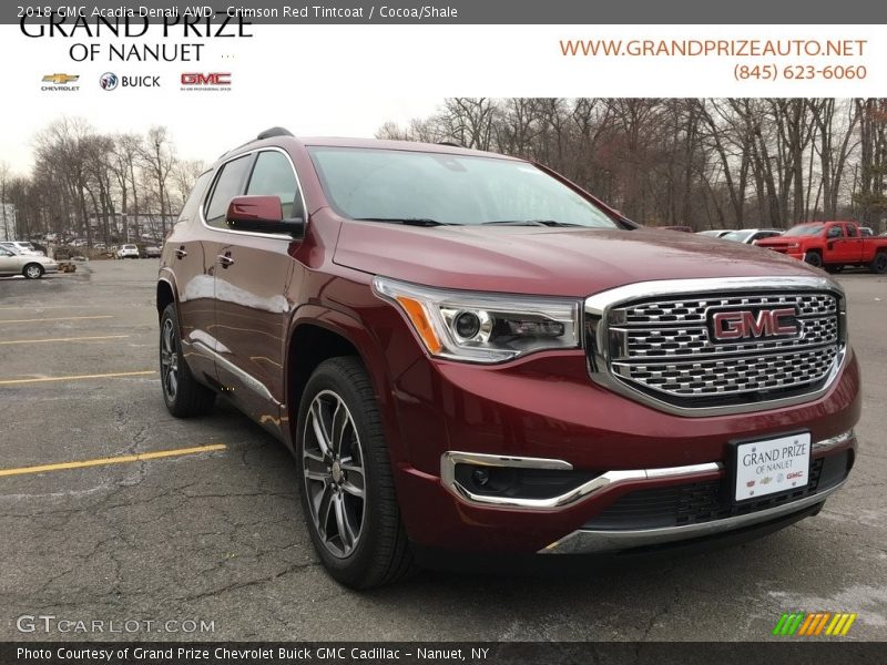 Crimson Red Tintcoat / Cocoa/Shale 2018 GMC Acadia Denali AWD