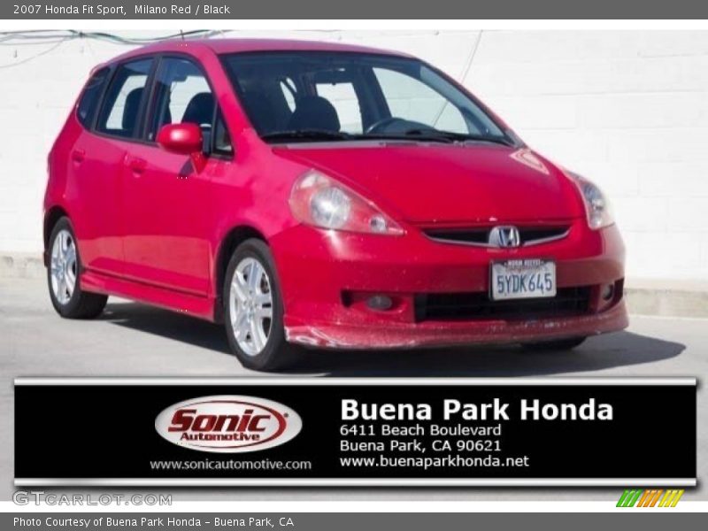 Milano Red / Black 2007 Honda Fit Sport