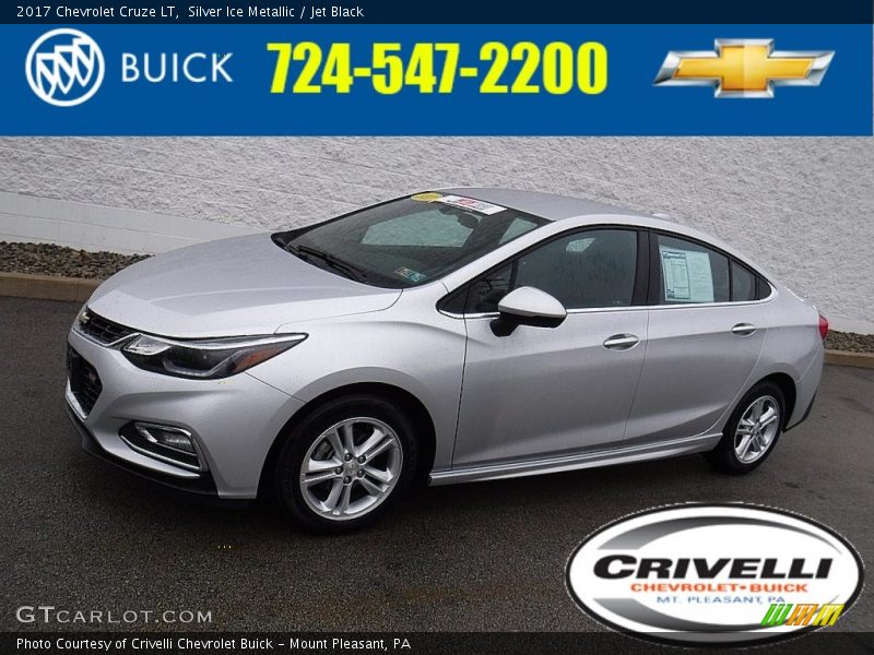 Silver Ice Metallic / Jet Black 2017 Chevrolet Cruze LT