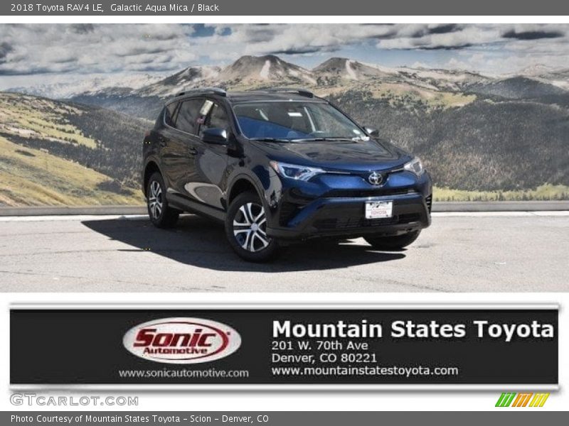 Galactic Aqua Mica / Black 2018 Toyota RAV4 LE