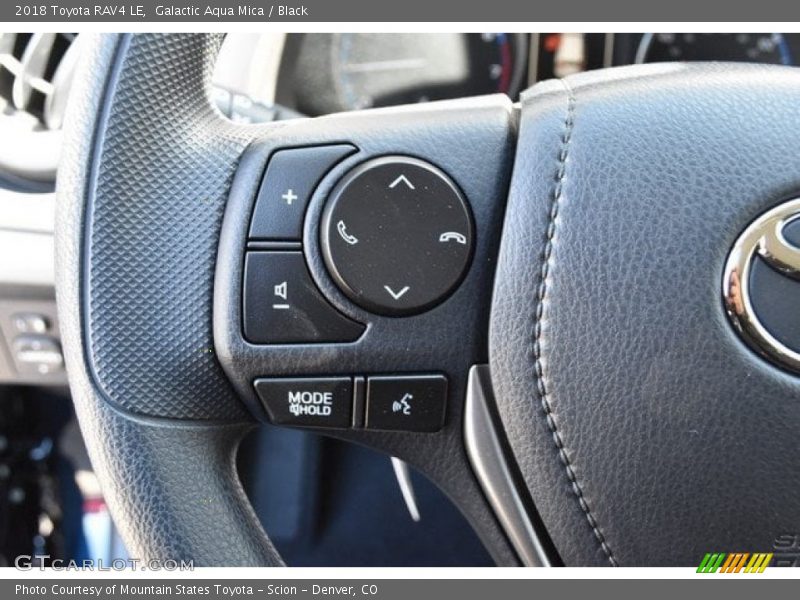 Galactic Aqua Mica / Black 2018 Toyota RAV4 LE