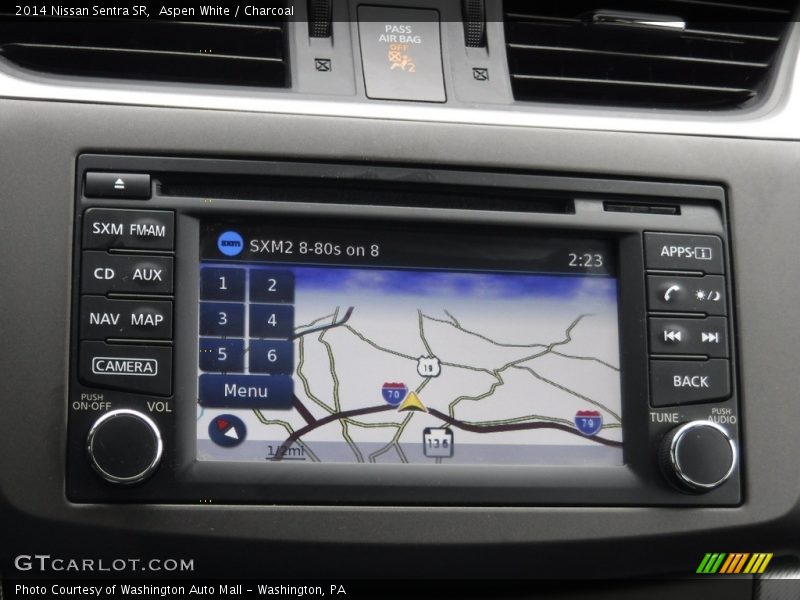 Aspen White / Charcoal 2014 Nissan Sentra SR