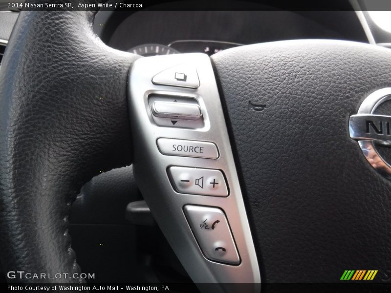 Aspen White / Charcoal 2014 Nissan Sentra SR