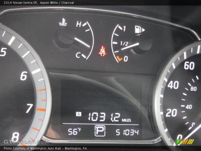 Aspen White / Charcoal 2014 Nissan Sentra SR