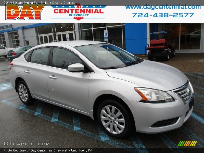 Brilliant Silver / Charcoal 2014 Nissan Sentra SV