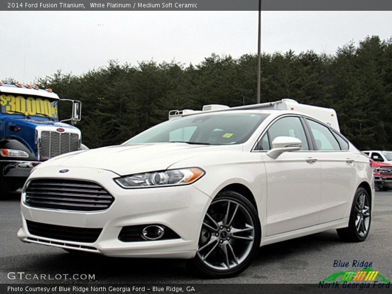White Platinum / Medium Soft Ceramic 2014 Ford Fusion Titanium
