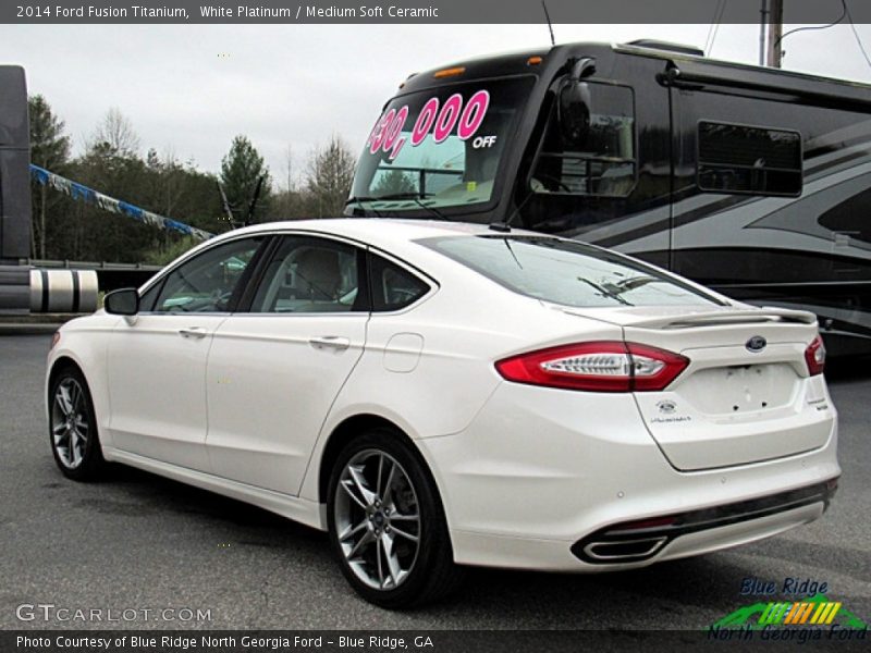 White Platinum / Medium Soft Ceramic 2014 Ford Fusion Titanium