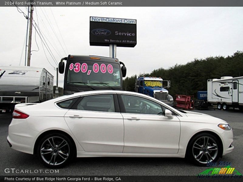 White Platinum / Medium Soft Ceramic 2014 Ford Fusion Titanium