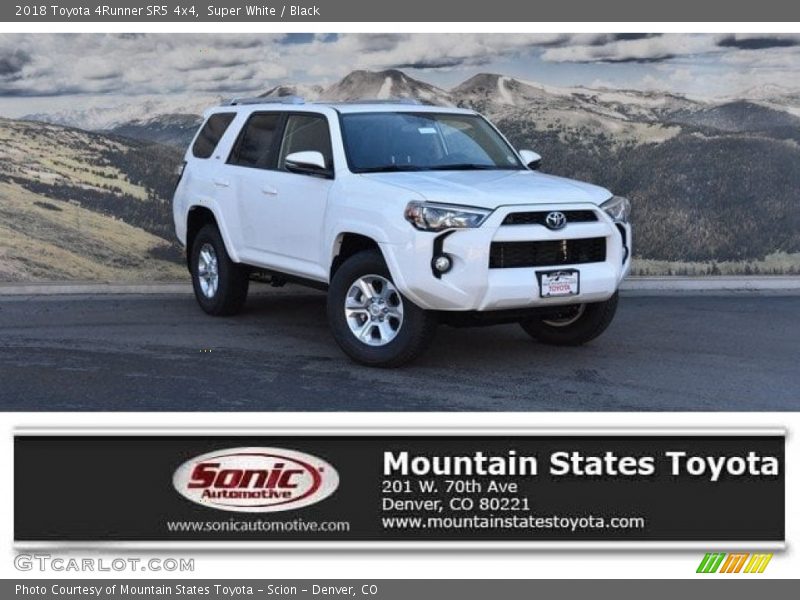 Super White / Black 2018 Toyota 4Runner SR5 4x4