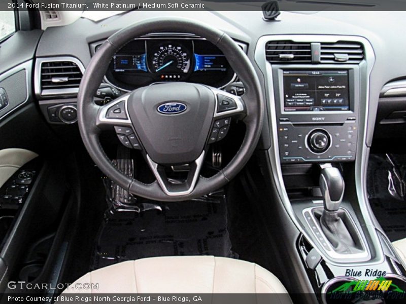 White Platinum / Medium Soft Ceramic 2014 Ford Fusion Titanium