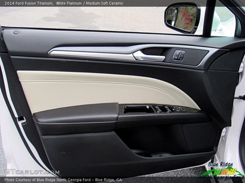 White Platinum / Medium Soft Ceramic 2014 Ford Fusion Titanium