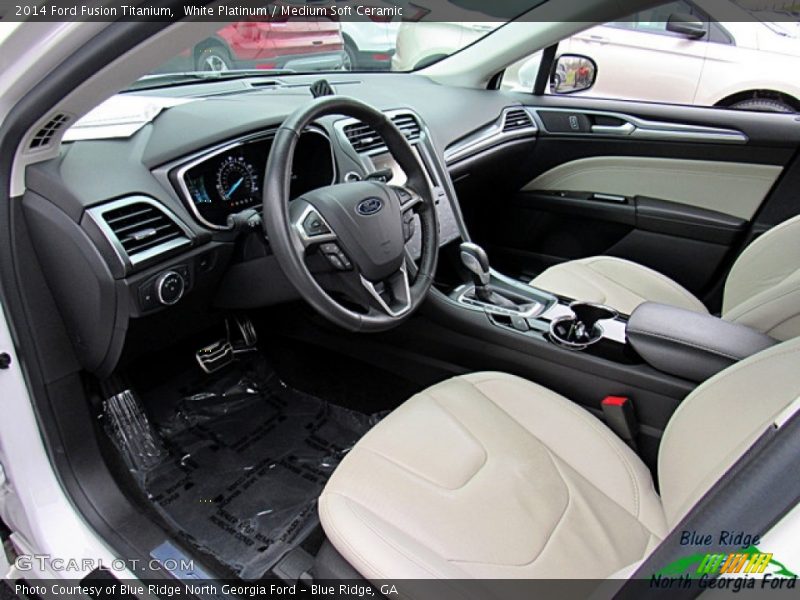 White Platinum / Medium Soft Ceramic 2014 Ford Fusion Titanium