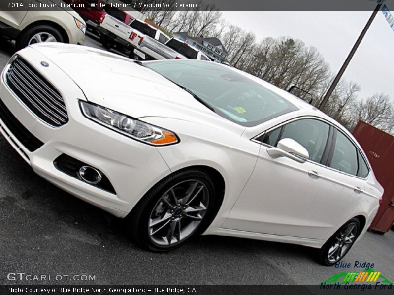 White Platinum / Medium Soft Ceramic 2014 Ford Fusion Titanium