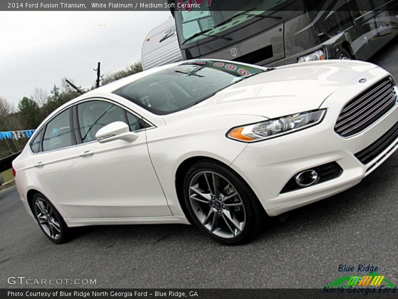 White Platinum / Medium Soft Ceramic 2014 Ford Fusion Titanium