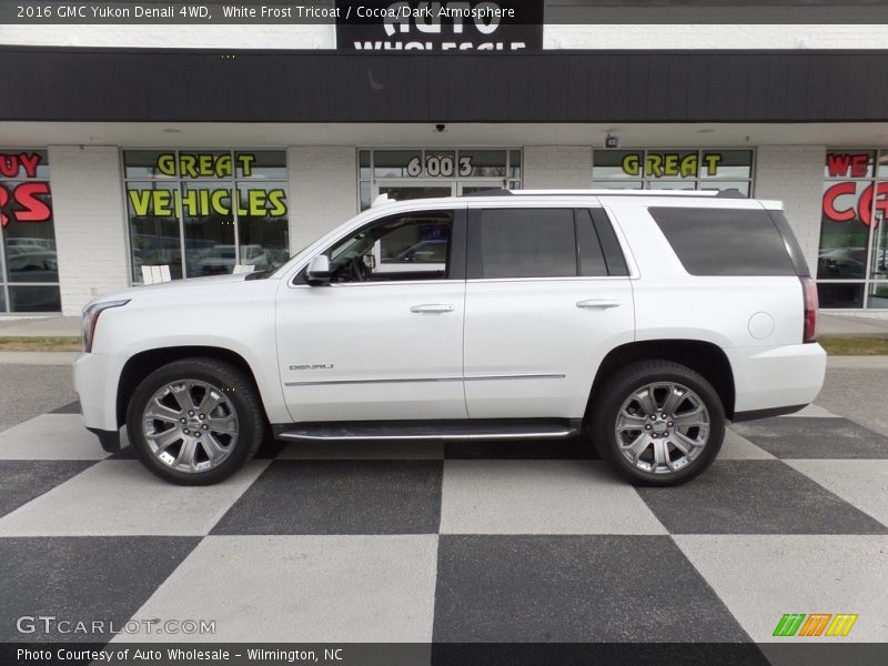 White Frost Tricoat / Cocoa/Dark Atmosphere 2016 GMC Yukon Denali 4WD