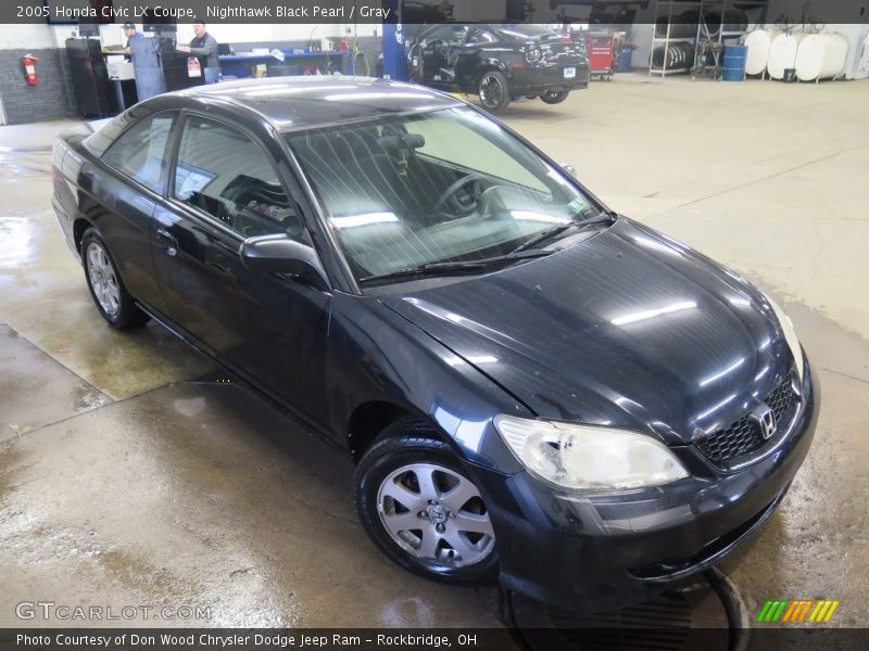 Nighthawk Black Pearl / Gray 2005 Honda Civic LX Coupe