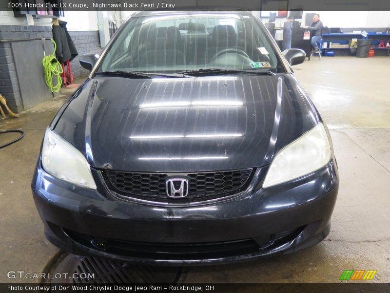 Nighthawk Black Pearl / Gray 2005 Honda Civic LX Coupe