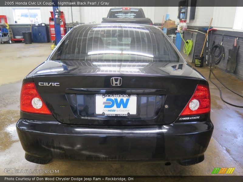 Nighthawk Black Pearl / Gray 2005 Honda Civic LX Coupe